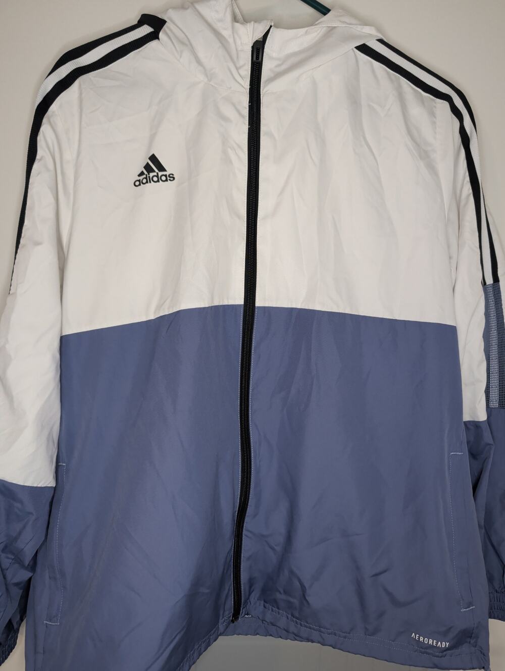 Adidas Youth Boys Large 13-14 Yrs Tiro Colorblock Full Zip Windbreaker Jacket